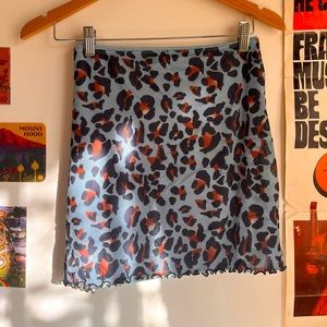 Urban Outfitters-  Blue Leopard Print Skirt